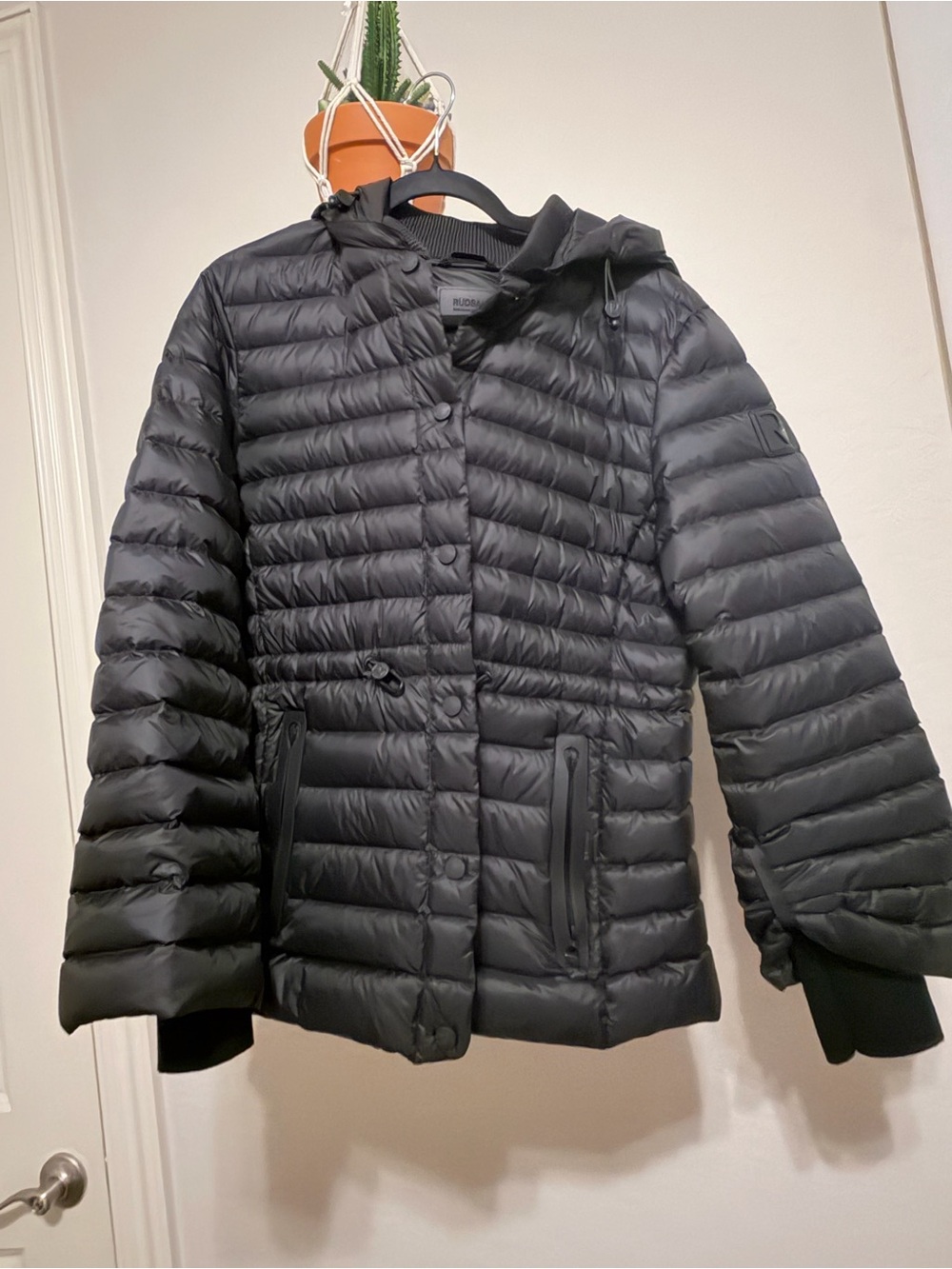RUDSAK Black Quilted Hooded Puffer Jacket